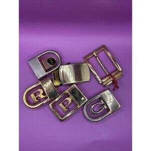 Vintage Gold Tone Belt Buckle Lot of 6 Initials R, P, And G Small Unbranded